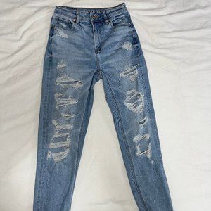 AE Stretch Ripped Curvy Mom Jeans